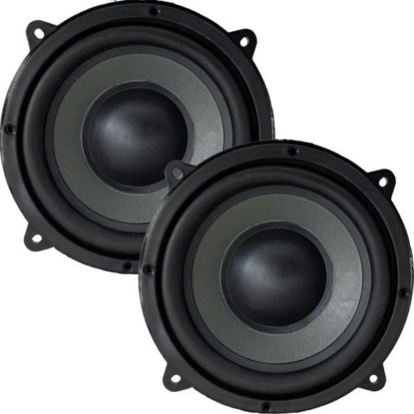 Par de alto-falantes Orion Mid-Bass 4 polegadas visto de frente
