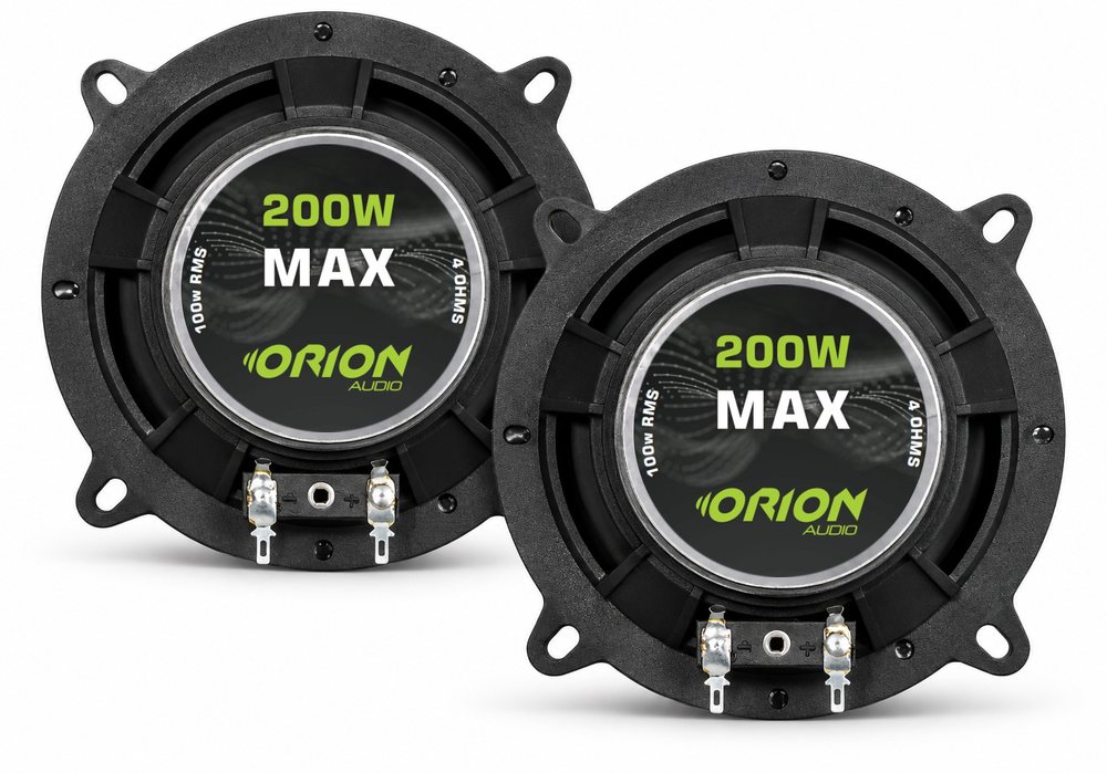 Traseira dos alto-falantes Quadriaxial 5 polegadas com a etiqueta 100W RMS, 200W MAX e 4 ohms