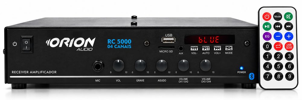 Receiver amplificador Orion RC5000 com controle remoto