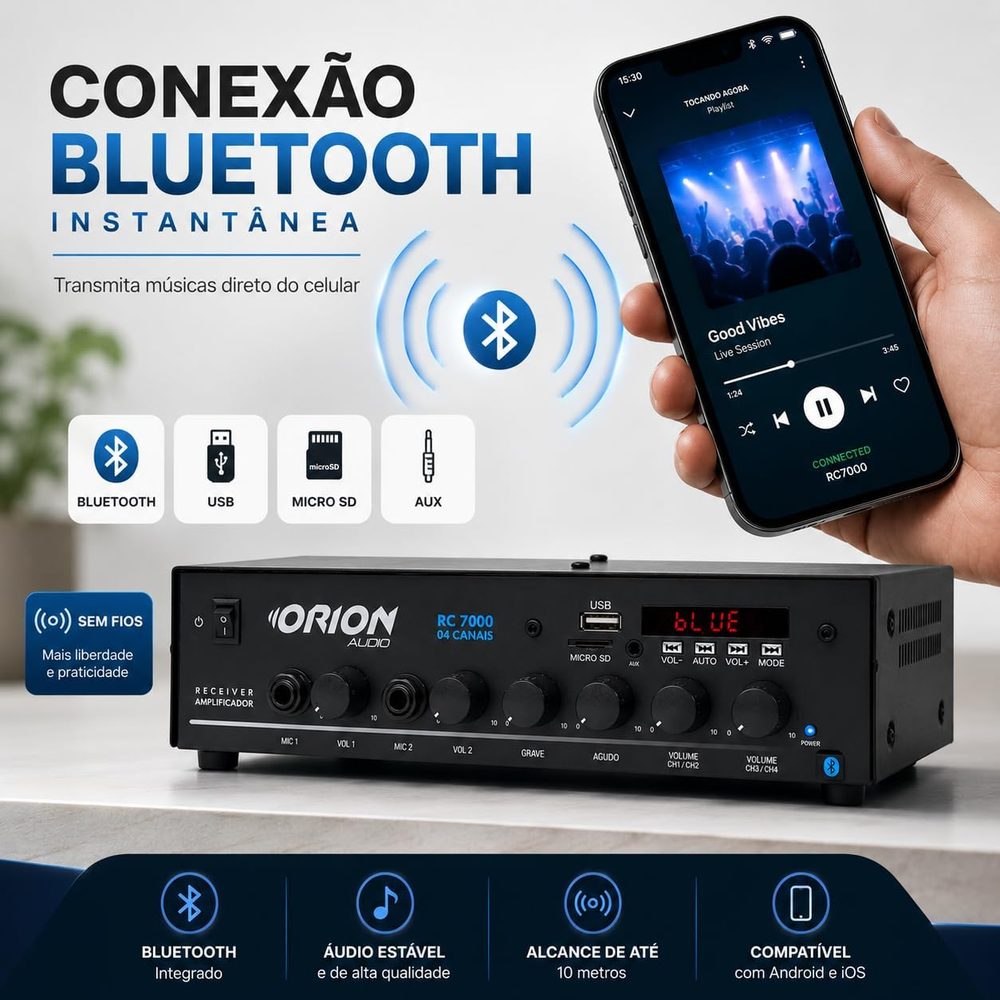 RC7000 com conexão Bluetooth pelo celular