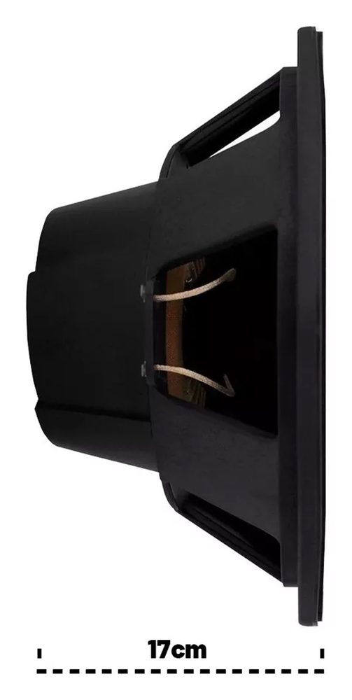 Subwoofer Orion 12 polegadas de lado, com 17 cm de profundidade