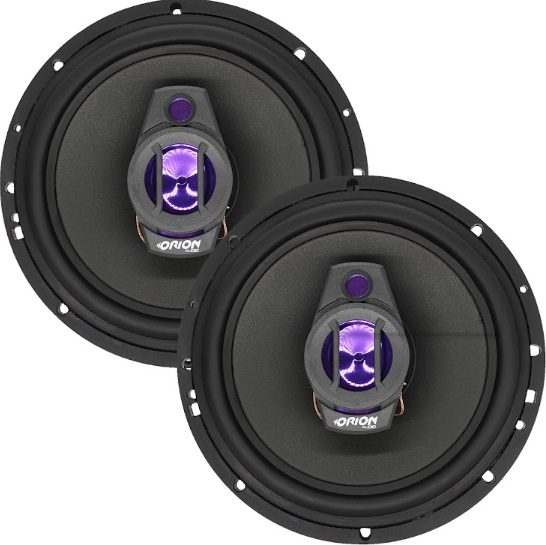 Par de alto-falantes Orion Titan 6 polegadas com tweeter em destaque roxo